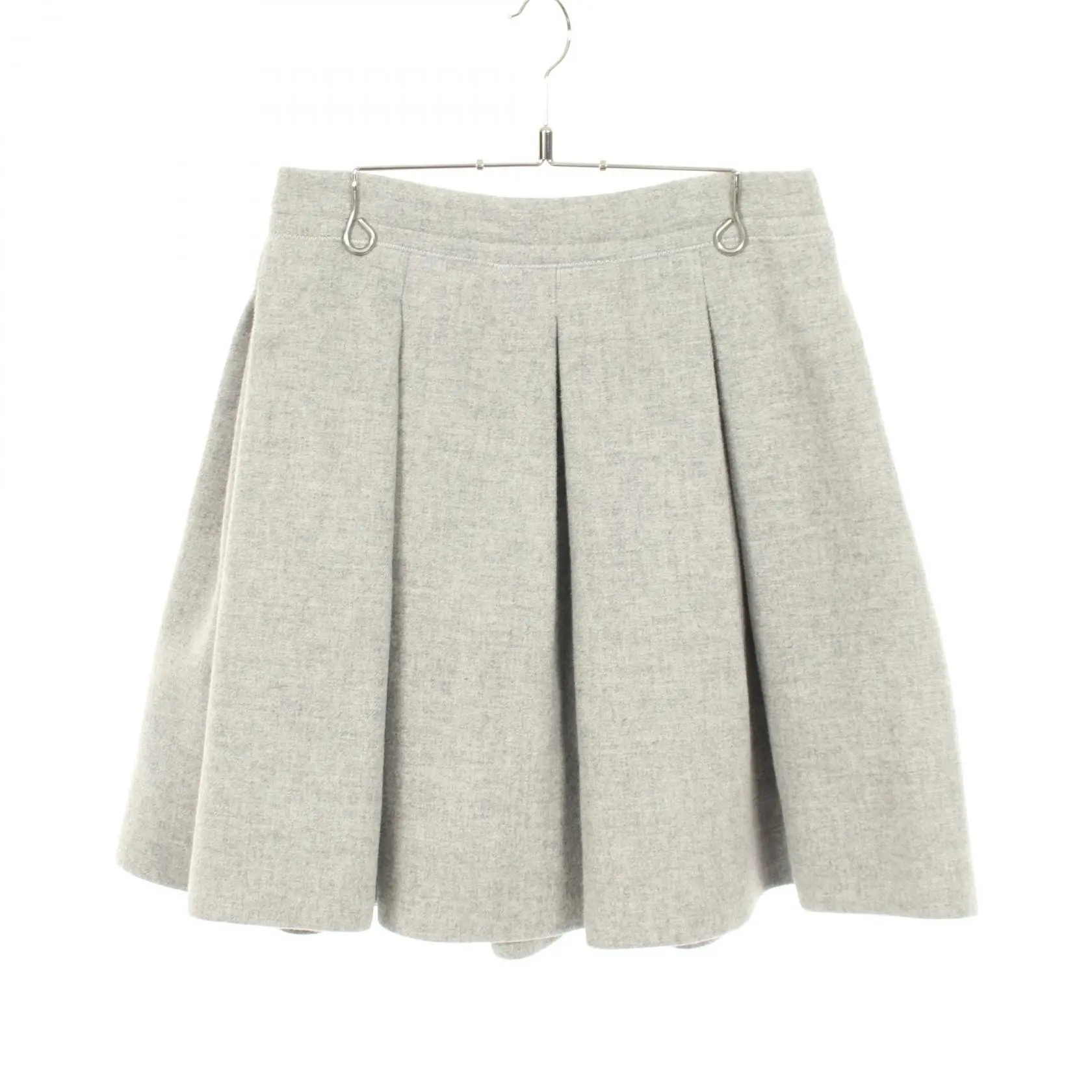 Pre-owned miu miu Wool Small Leather Goods Pleated Mini Skirt