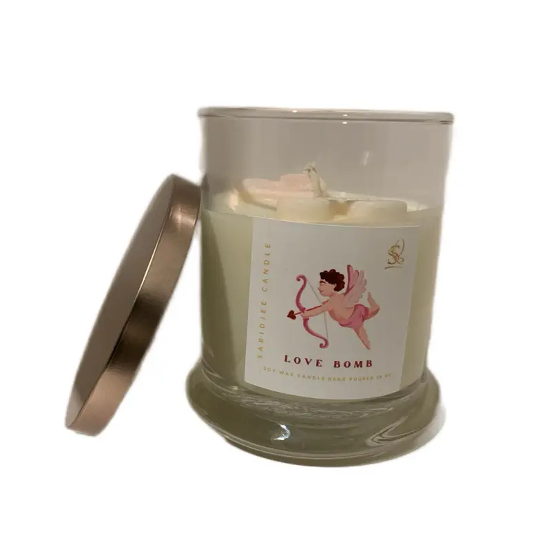 Blush Pink Love Bomb Fragrance Aromatherapy Candle - Non-Toxic Wax, Decorative Twist Design, Home Decor Freshener, Valentine's Day Gift for Indoor Spaces