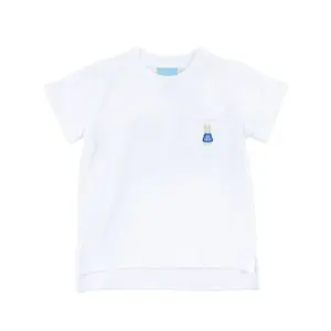 Storybook Bunny Trio White Short Sleeve Pocket Shirt - Boys Easter T-Shirt