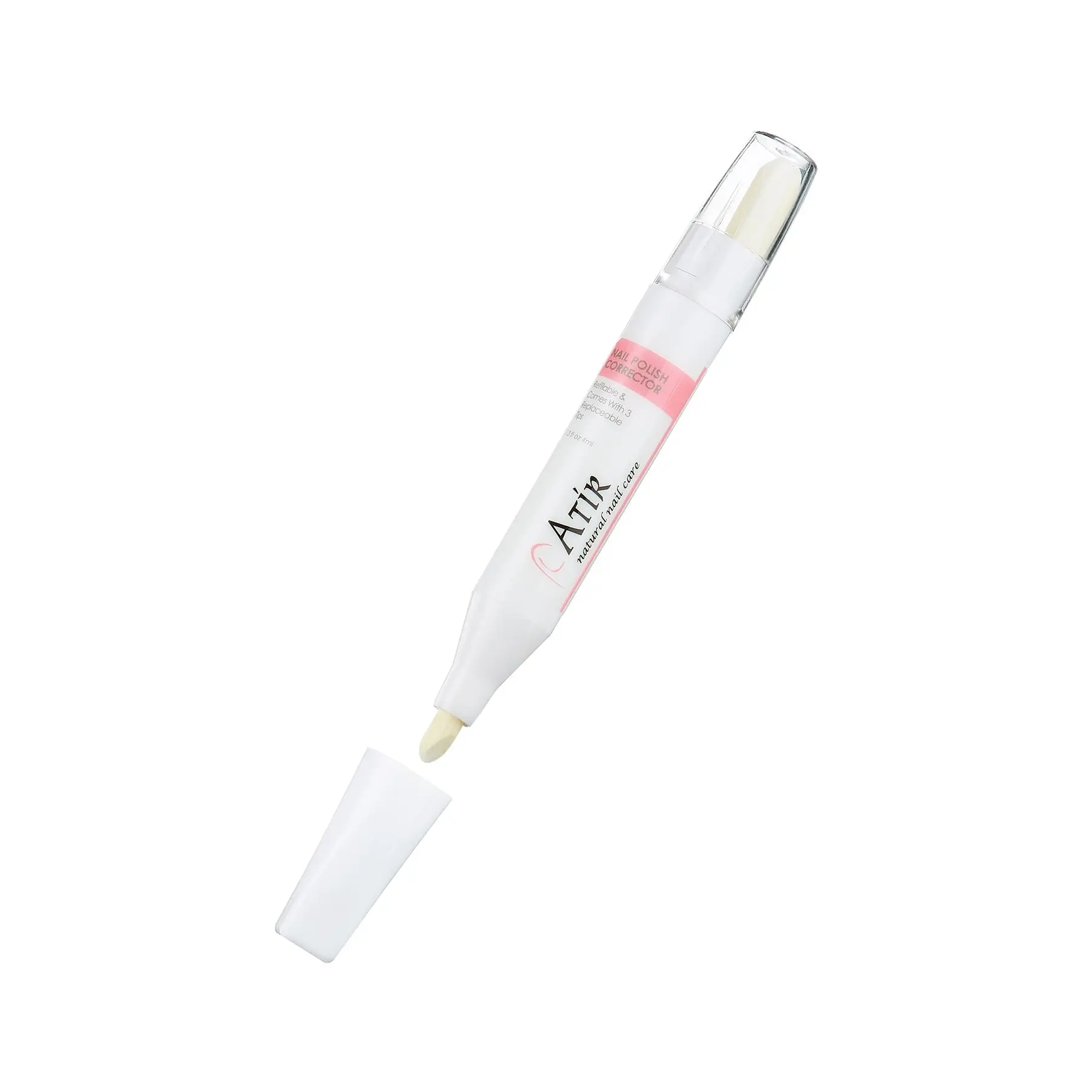 ATiR Polish Corrector Pen - Acetone-Free Formula for Precision Application & Gentle Nail Care - Perfect for Manicure & Nail Art - Refillable Design