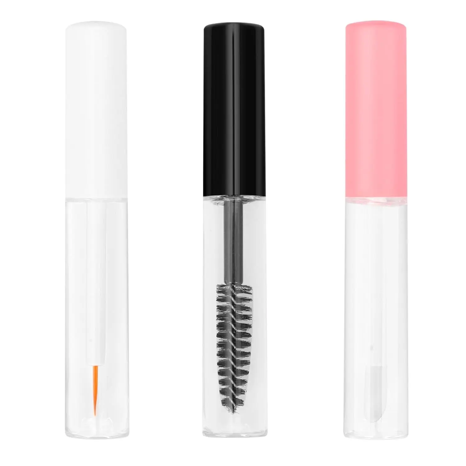 Empty Mascara Tube 5ML Empty MascaraTube and Wand Glass Refillable Mascara Tube Portable Lip Gloss Tubes Transparent Empty Lip Gloss Tubes for Castor Oil DIY Cosmetics(3 Pcs) Perfume Travel Bottles Container Set Organiser Tin Canister