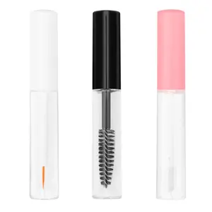 Empty Mascara Tube 5ML Empty MascaraTube and Wand Glass Refillable Mascara Tube Portable Lip Gloss Tubes Transparent Empty Lip Gloss Tubes for Castor Oil DIY Cosmetics(3 Pcs) Perfume Travel Bottles Container Set Organiser Tin Canister