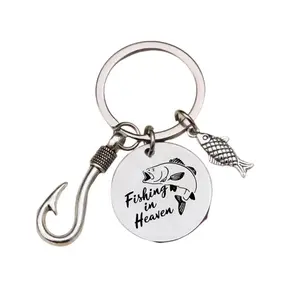Nautical Hook-Design Steel Fish Keychain, Durable Metal Key Ring with Engraved "You're My Best Catch" Tag, Sentimental Anniversary Keepsake Gift for Boyfriend