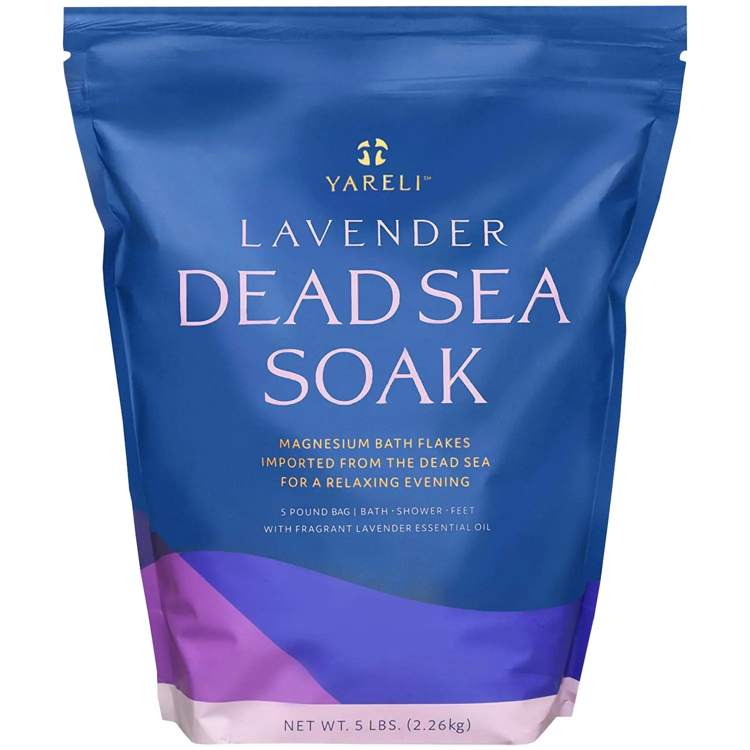 Yareli Magnesium Flakes, 5lb Lavender, Dead Sea Bath and Foot Soak, Alternative to Epsom Salt with Over 250,000mg of Magnesium Chloride Per Bag Body Care