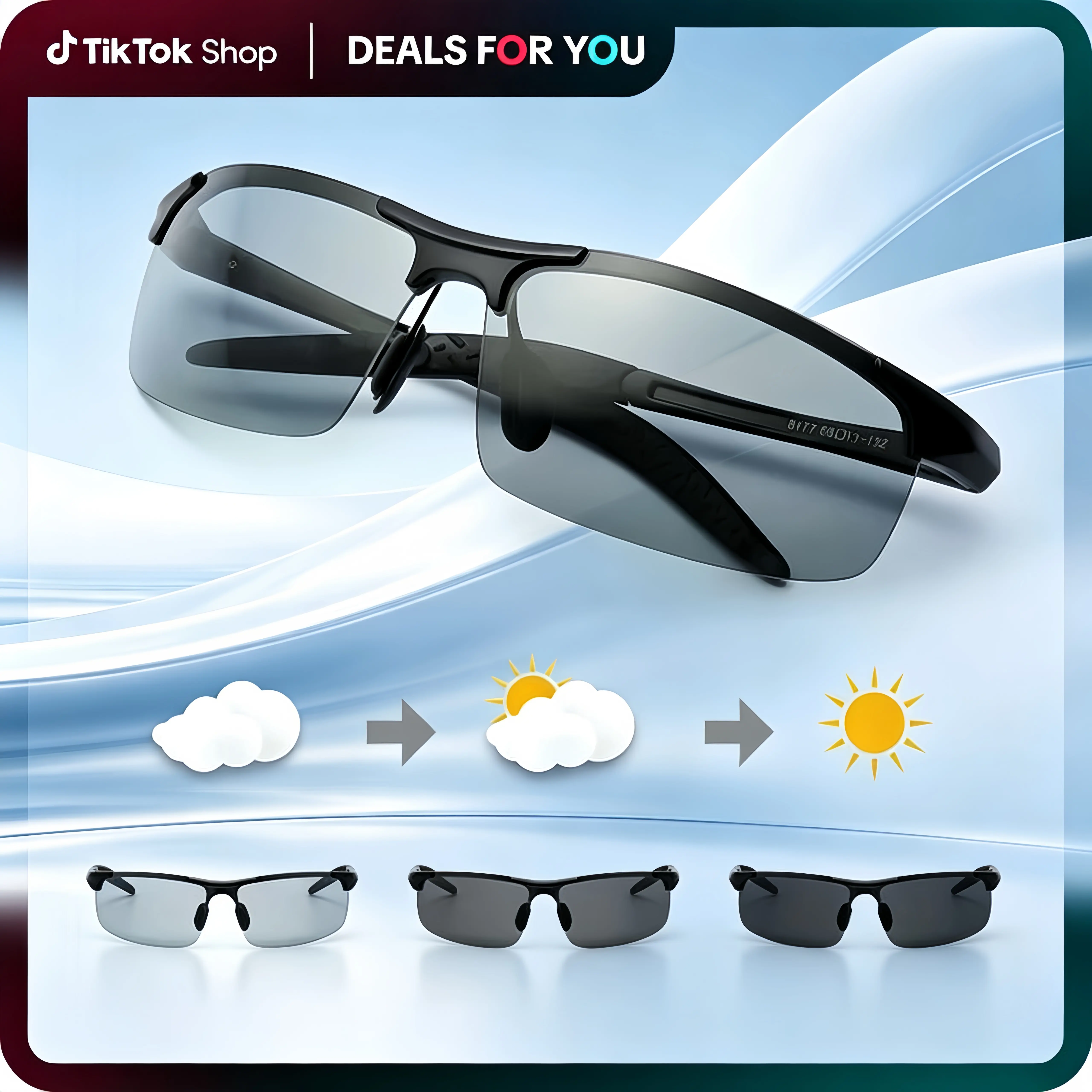 Paleshy Smart-Tint Sunglasses | Instant Color-Changing Oversized Square Shades | 24H Polarized UV400 | Unisex Streetwear Accessory