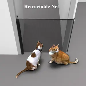 Retractable Pet Door for Hallway - Matte Finish, No Assembly Required, Width Adjustable, Suitable for Cats, Dogs and Small Pets