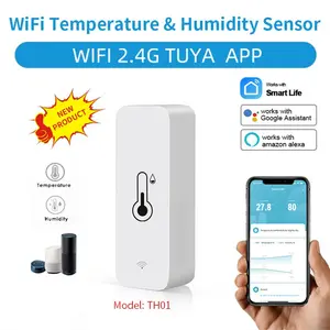 WiFi Smart Temperature Humidity Sensor, 2 Pack, Home Automation, Remote Monitoring, Alexa Google Assistant, Device Sharing Supported