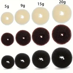 4pcs Hair Bun Maker Set, Donut Bun Maker Set with 4pcs Dark Brown &4pcs Beige(1 extra-large,1 large,1 medium and 1 small)