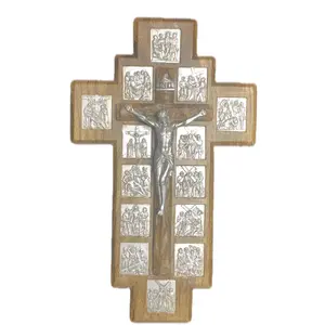 Crucifijo con las estaciones de la Cruz - 14”