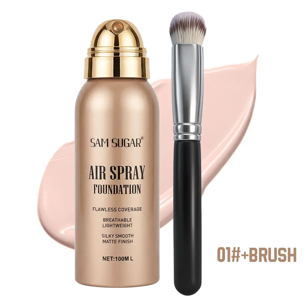 Natural matte foundation spray with zero powder formula. Light and even application, blends seamlessly on skin, Blendable Long Lasting. No cakey finish, ideal for daily natural nude makeup Natural Face Makeup