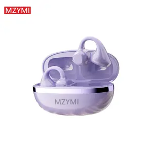 MZYMI Clip on Earbuds Open Ear Wireless 5.4 Headphones with Mic Noise Cancelling Waterproof Comfortable for Small Ears & Glasses Wearers Sports Workouts Stylish Audio Gear Ergonomic Design Lightweight Headphones Purple