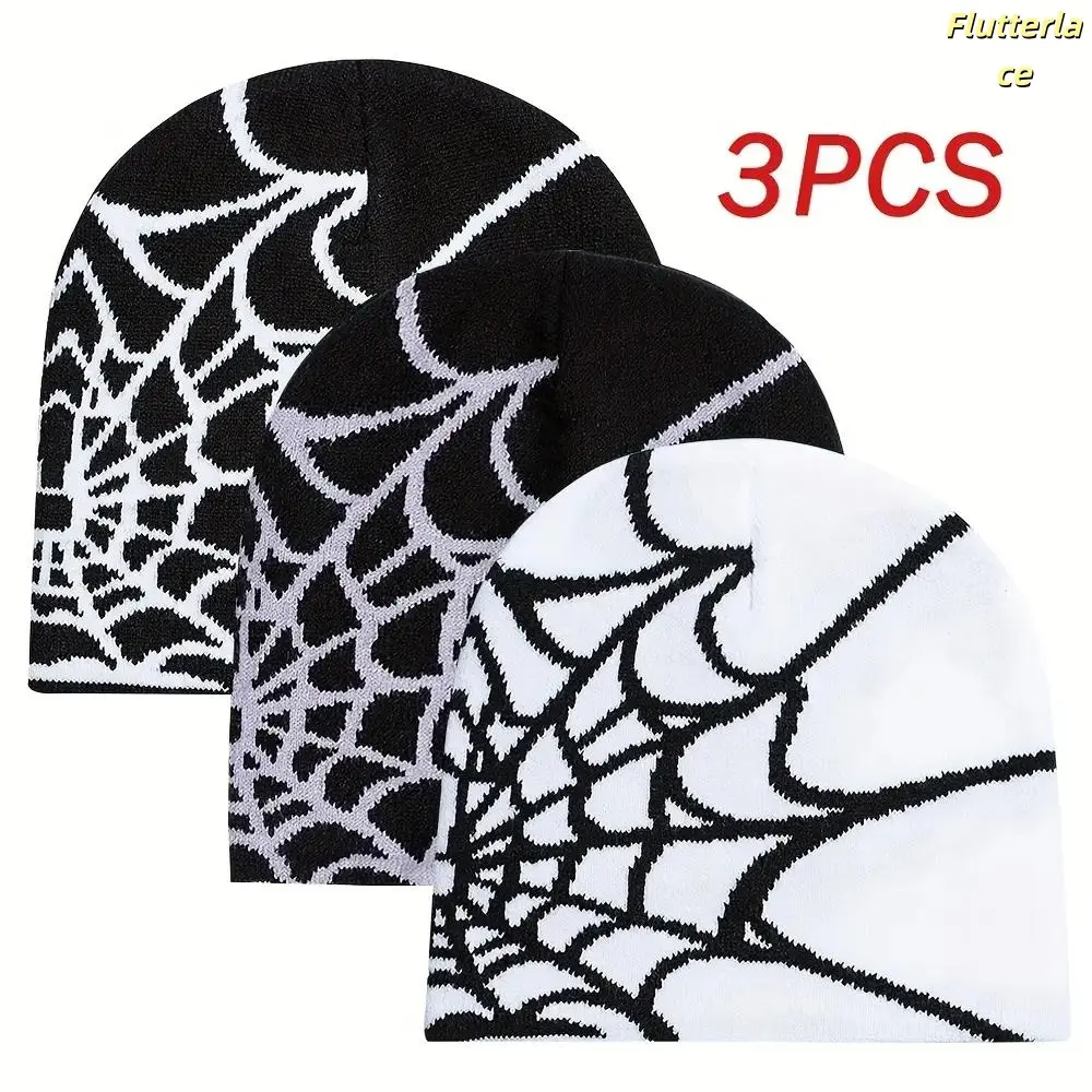 3-Pack Winter Beanie Hats for Men & Women – Knitted Warm Hip Hop Gothic Streetwear Caps, Trendy Retro Beanies, Soft Comfortable, Daily Wear, Outdoor, Travel Essentials tiktokshopbacktoschool
