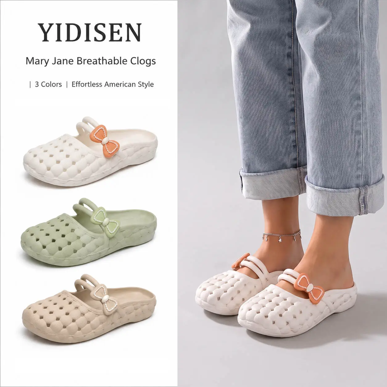 Women’s casual closed-toe slip-on sandals with a comfortable soft sole and breathable design