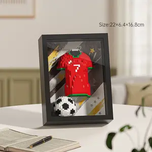 Football Team Jersey Building Blocks Set, Unisex Collectible Diy Model Kit, Home Decor Gift, Perfect for Football Enthusiasts