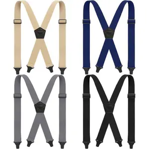 4 Pcs X Back Hidden Suspenders Heavy Duty Hiking Suspenders Adjustable Under Clothing Invisible Belt