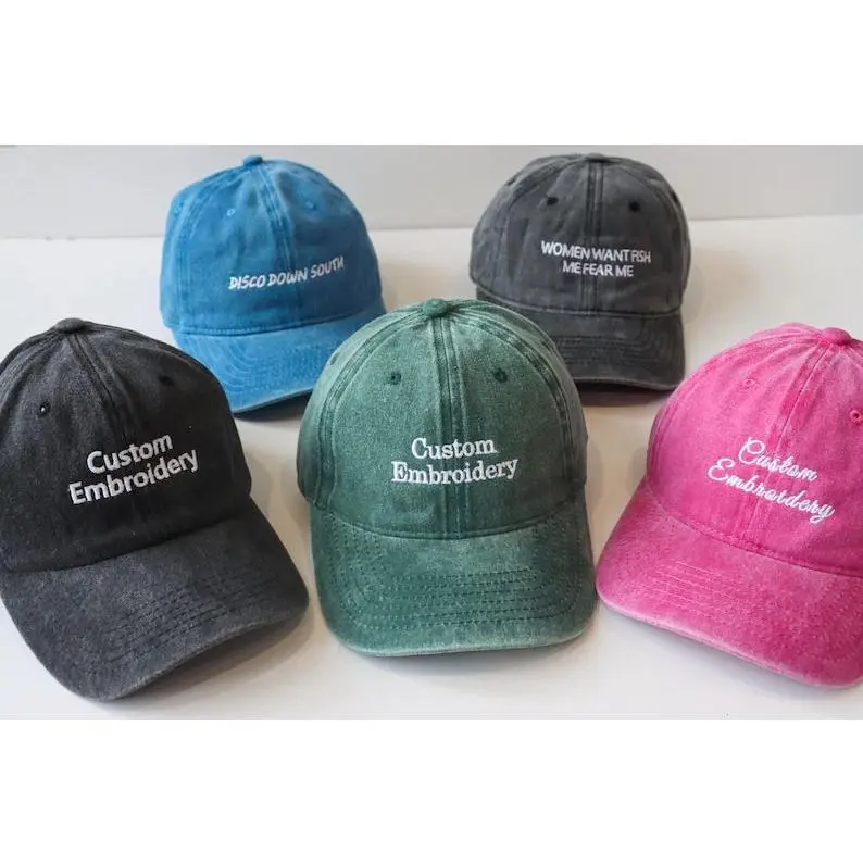 Embroidered vintage washed hat, personalized dad hat, embroidered logo, baseball hat, single girl hat, customized hat