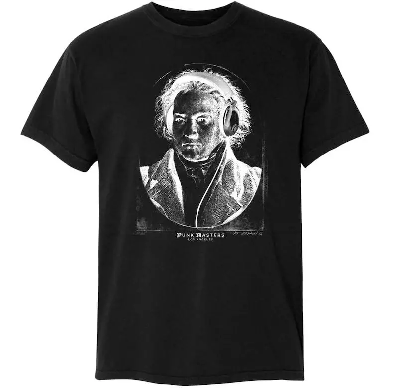 Beethoven Hears, 100 Percent Cotton T-shirt, black, unisex