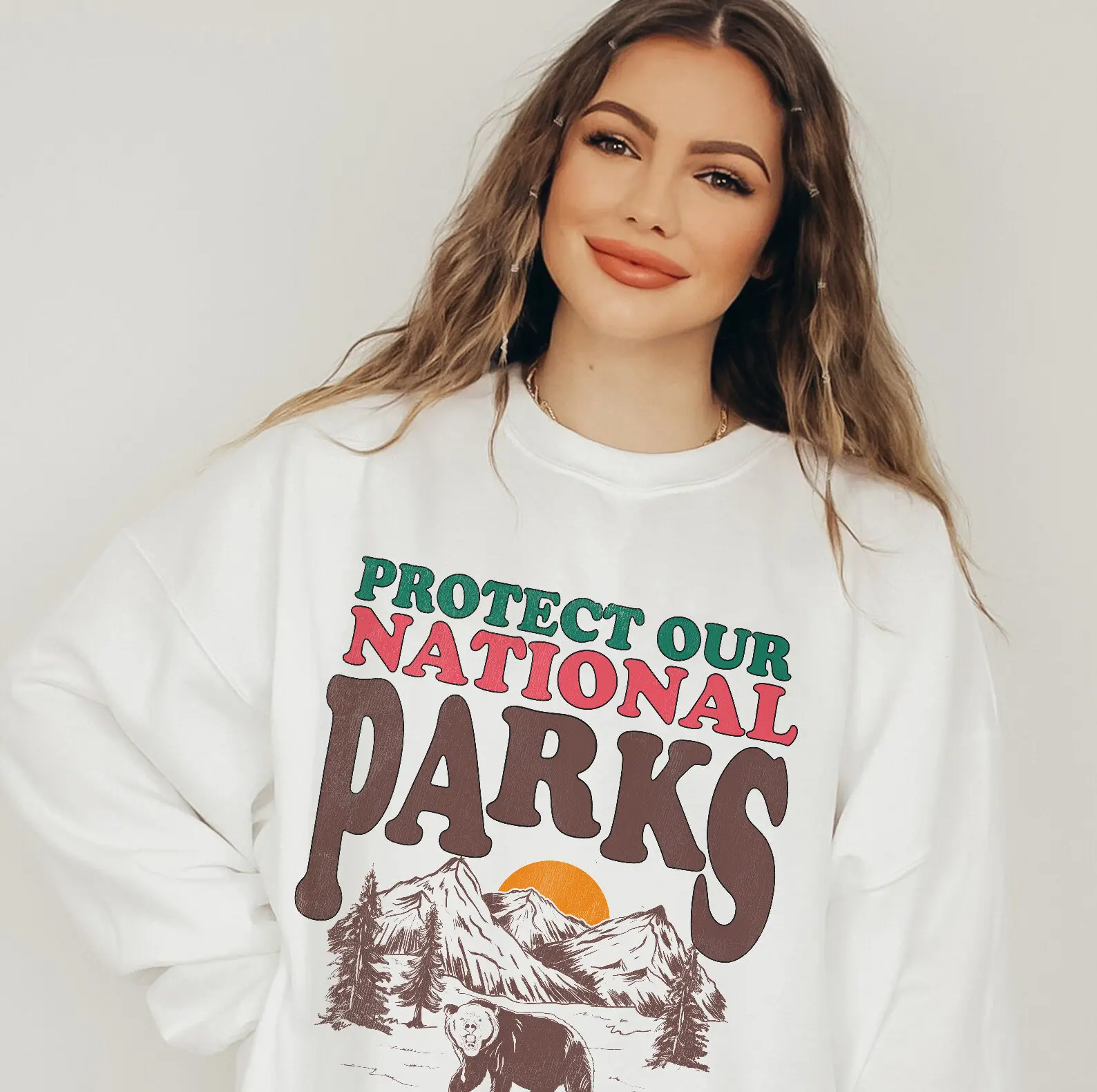 Granola Girl National Parks Mountain Sweatshirt Park Ranger Nature sweatshirt Retro National Park Environmental