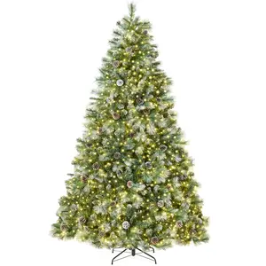 Best Choice Products Pre-Lit Frosted Scotch Pine Christmas Tree w/ 2-In-1 LED Lights