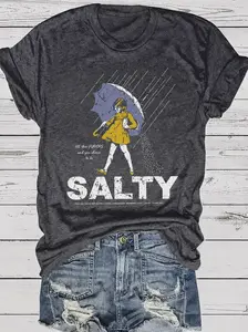 Salty Girl Tee Women's Vintage Cotton Blend T-Shirt