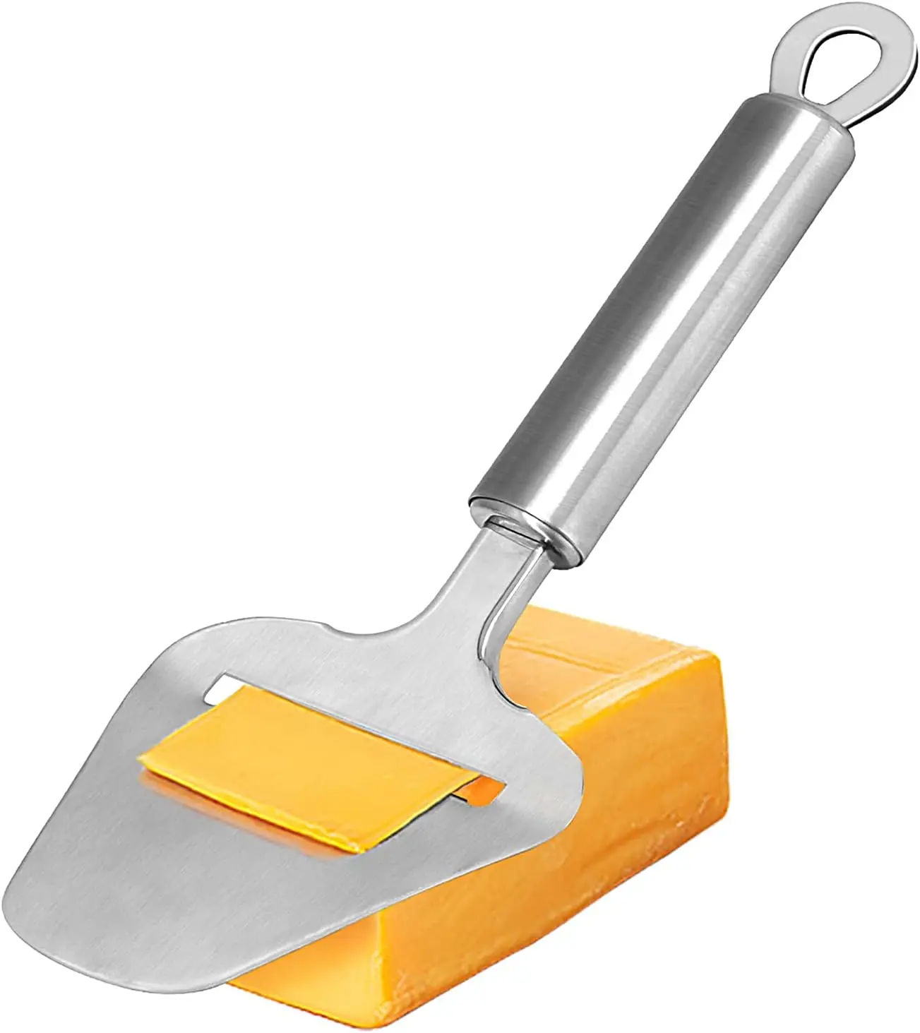 Cheese Slicer Stainless Steel, Cheese Knife Heavy Duty Plane Cheese Cutter, Shaver, Server For Semi-Soft, Semi-Hard Cheese