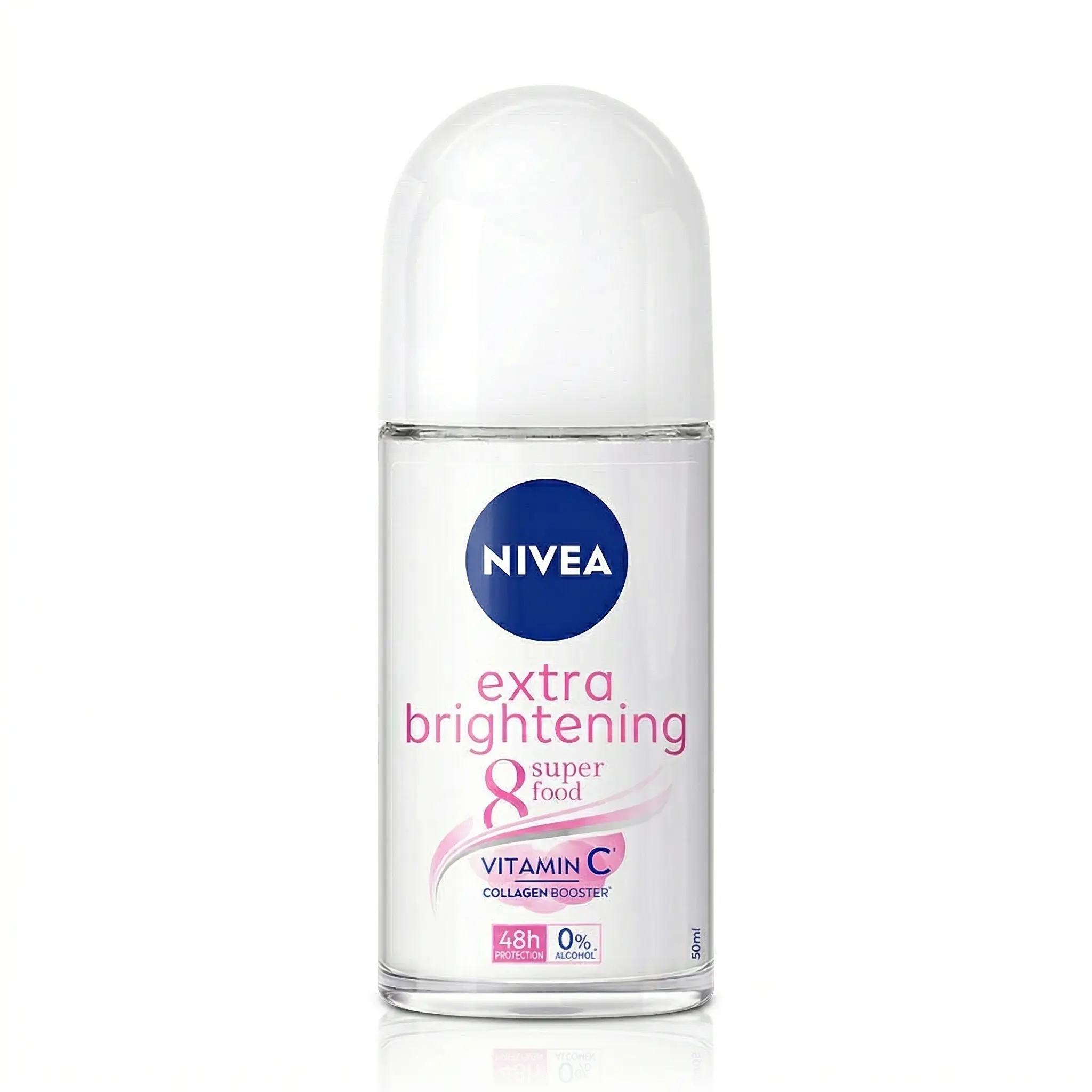 NIVEA Extra Brightening Roll-On Antiperspirant Deodorant, 48H Odor & Sweat Protection with Vitamin C, Alcohol-Free Body Care for Women, 1.7 oz, Underarm Brightening Deodorant