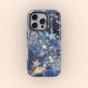 Whimsical Starry Night Phone Case, Magical Celestial Galaxy Sparkle Phone Cover Suitable for Iphone 11/12/13/14/15/16/17 Pro Promax Plus Air