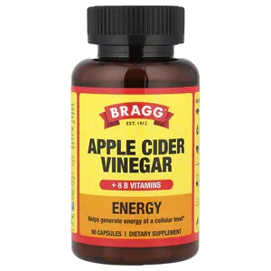 Bragg Energy, Apple Cider Vinegar + 6 B Vitamins, 90 Capsules