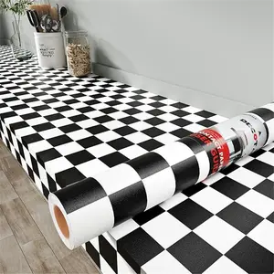 Checkered Peel and Stick Wallpaper for Kitchen Backsplash Wall Paper Black and White Checkerboard Decor for Wall Cabinets Bathroom Removable Contact Paper Checkered Stick on Tile 120x12 Inch