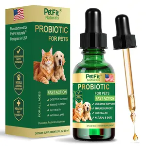PetFit Naturals Pet Probiotics Liquid Drops 60ml for Cats & Dogs 5 Billion CFU Probiotics Prebiotics & Digestive Enzymes for Healthy Digestion & Immunity Fast Action Digestive & Immune Support