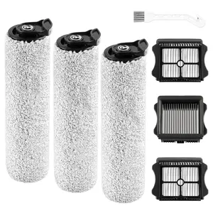 iFloor 3 Replacement Brush Rollers and HEPA Filter Kits Compatible with Tineco iFloor 3 and Floor One S3 Cordless Wet Dry Vacuum Cleaner Replacement Parts Accessories Kit,3 Brush Rollers & 3 Filters, Cleaning Tools
