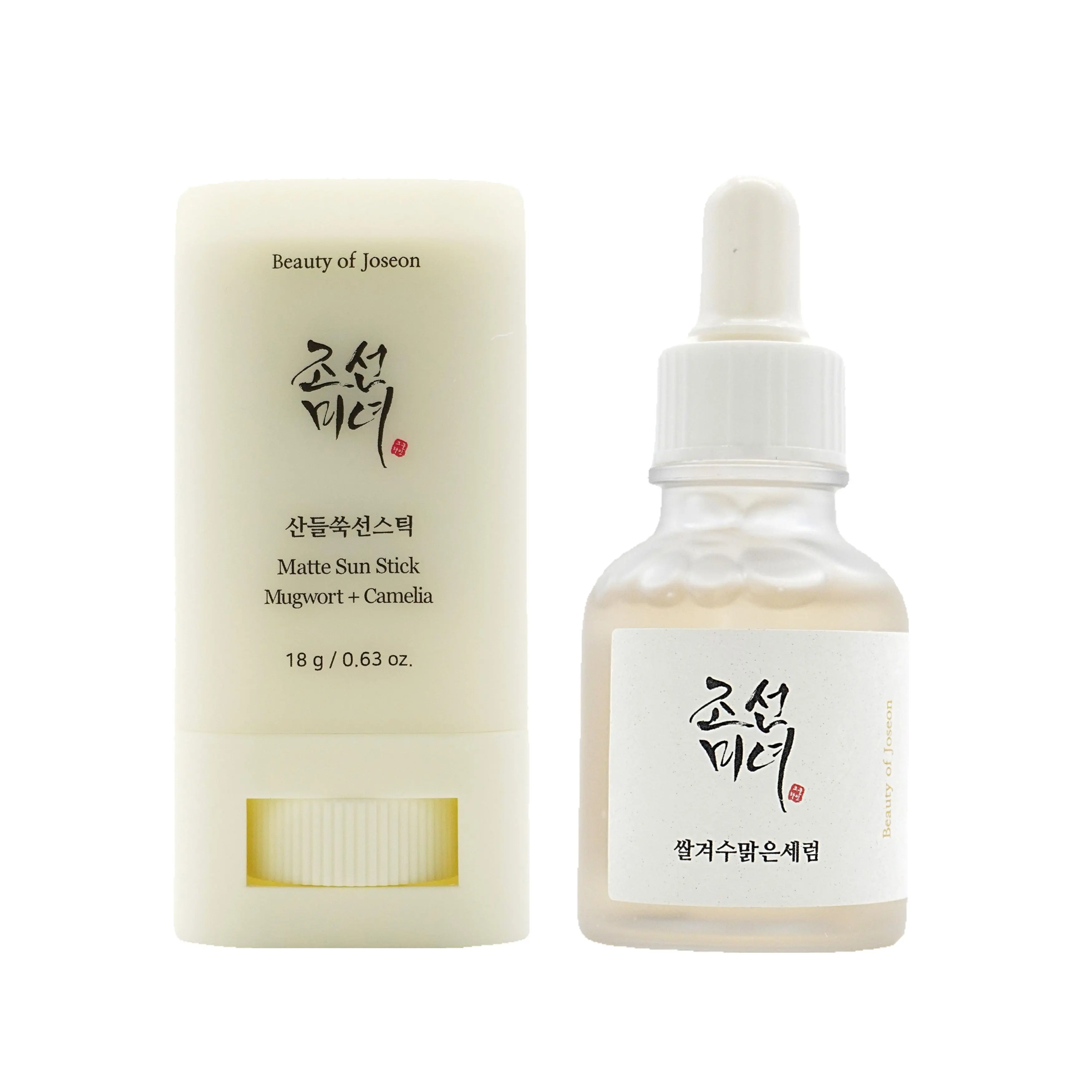 Beauty of Joseon Glow & Protect Daily Skincare Set: Unisex Matte UV-Protective Sun Stick SPF50 (18g), Soothing Vitamin-Infused Brightener Serum (30ml) for Radiant Skin & Redness Reduction