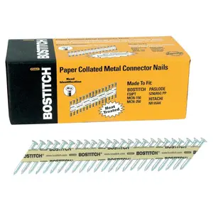 Stanley Bostitch PT-MC13115G-1M Connector Nails, 1.5 in. x 0.13 Dia, Paper Tape Collated, Galvanized Metal, Steel Nails, Paper Tape Collation