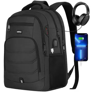 Large Capacity Business Commute Backpack with Multiple Organized Pockets & Breathable Back for Men Women TSA Approved Laptop Backpack with Headphone Jack & Side Water Bottle Pocket  Anti-Theft Travel Backpack with Easy Access Pocket & Laptop Compartment