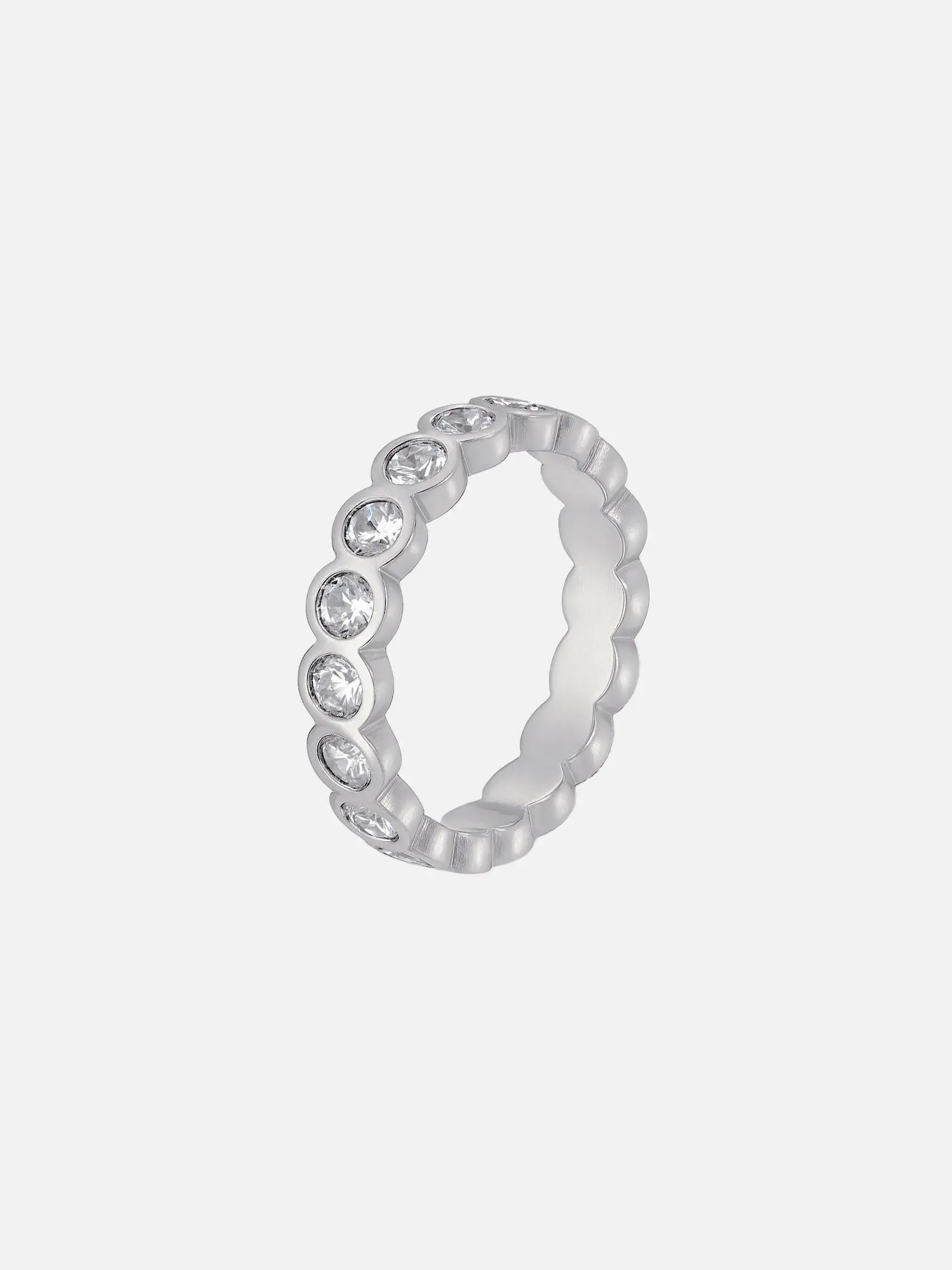 Jenae | 18K Gold Plated CZ Eternity Ring | Minimalist Stacking Band | Waterproof Tarnish-resistant Hypoallergenic | myEdzy