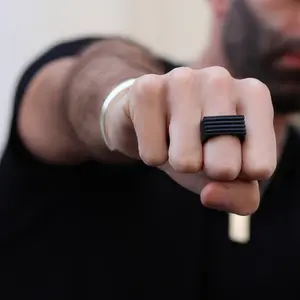 Silicone Ring Matte Black BLING by SENA