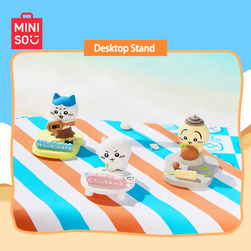 MINISO Chiikawa Series Desktop Cellphone Stand - Cute Cartoon Anime Ornament, Adorable Character Design, Stable Lightweight, Ideal for Desk Decoration, Perfect Gift for Kids, Cute Accessories, Room Accessories