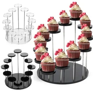 3/12 Tray Cupcake Stand Acrylic Cake Display Stand Jewelry Cake Transparent Dessert Rack Wedding Birthday Party Decoration Tools