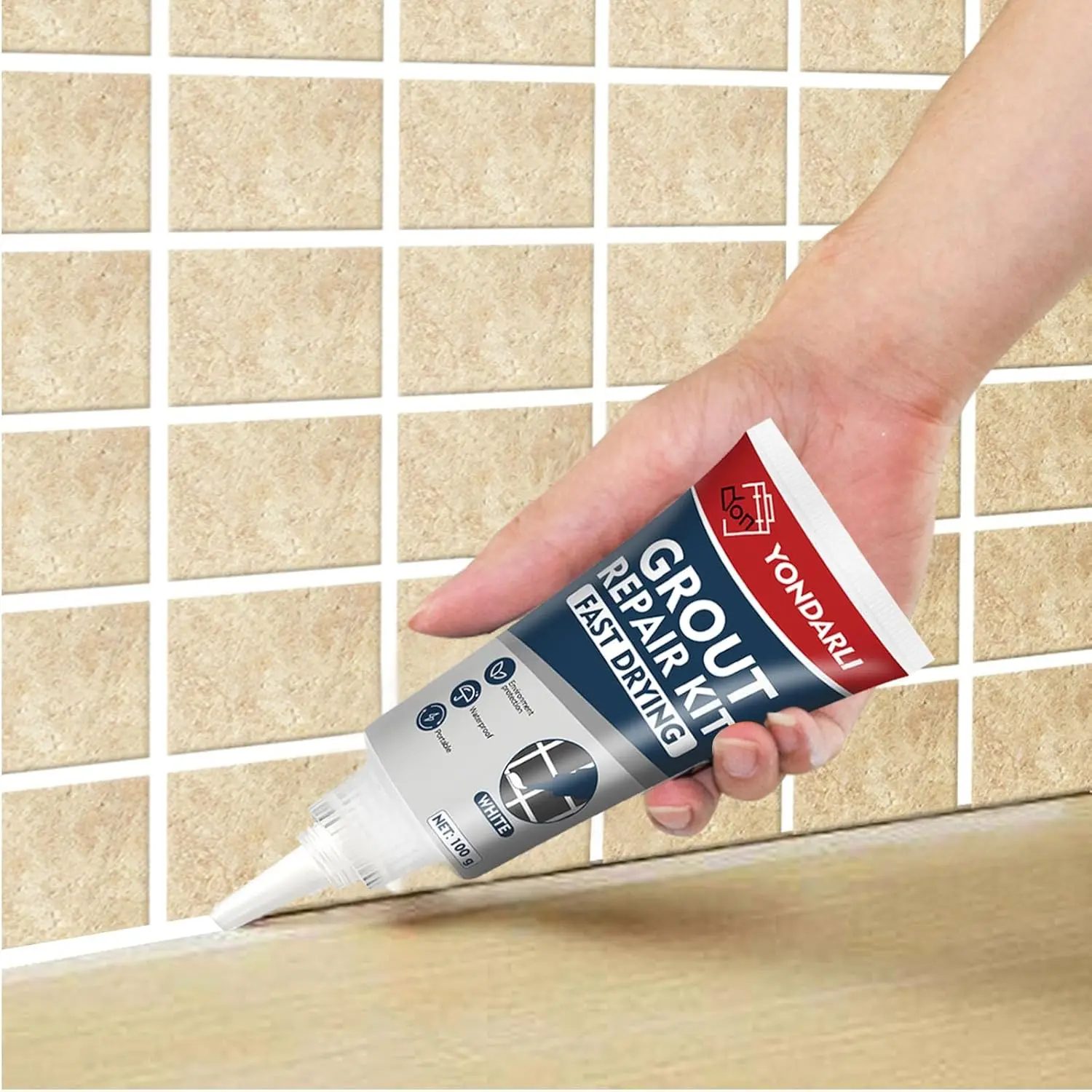 2 Pack White Grout Sealer Filler Fast Drying Grout Pen Repair Kit for Shower Tile Joints Seamless Repair leak proof seal