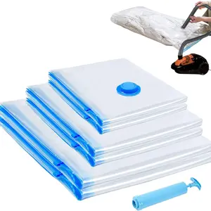 1PCS large vacuum transparent high-quality dust-proof compressed storage bag, suitable for portable storage needs such as travel essentials, clothing, bedding, blankets, etc. Manual vacuum pump compresses bag cover, no electricity required