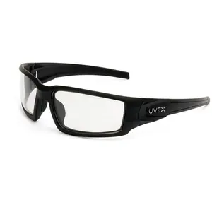 Uvex Hypershock Safety Glasses Matte Black with Clear Hydroshield Anti-Fog Lenses
