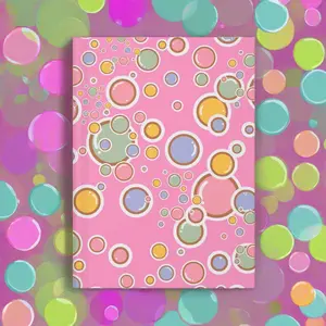 Printify Hardcover Journal – Vibrant Bubble Print Cover