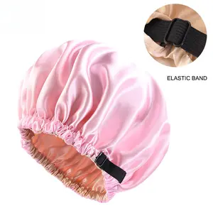 Women’s Satin Bonnet 2025 – Wide Brim Sleep Cap with Elastic Band, Oil-Free 100% Polyester, for Curling or Straight Hair,Heatless Haircare Accessory Curler Headband Silk Flexi Rods