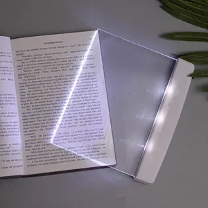 Flat Book Lights for Reading at Night in Bed Clear LED Book Page Light Bookmark Light for Reading Illuminator Panel Plate Lamp Board Wireless