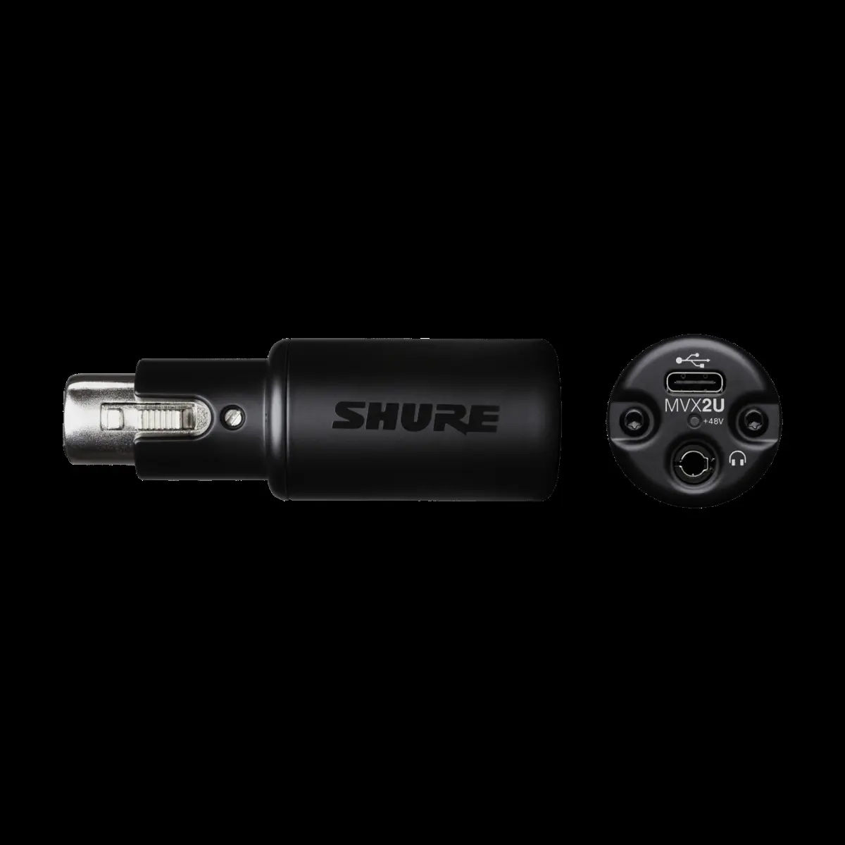 Shure MVX2U Digital Audio Interface - Black Portable USB Computer Recording Device, Headphone-Compatible Audio Adapter for Windows Systems
