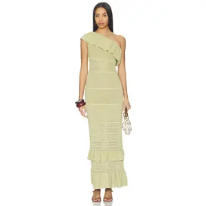Tularosa Kenzee Ruffle Midi Dress in Sage