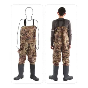 Retro   3-Ply Nylon/PVC Fishing Hunting Waterproof Chest Waders   Insulated Neoprene With Boots For Men&Women Kids Women's Tri Taupe Woodland
