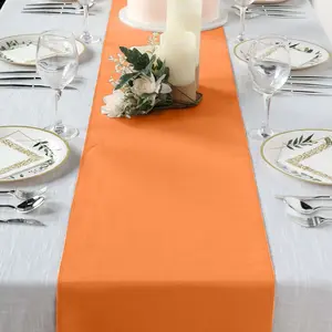 Polyester Table Runner 12"x108" Orange - Wrinkle-Resistant & Durable Table Decor