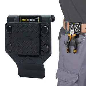 MELOTOUGH Magnetic Tool Holder Strong Magnetic Belt Clip for Screws,Nails,Wrench,Hammer,Pliers,Screwdriver,Trowel,Sockets - Fits Up to 2.7" Belt (Black)