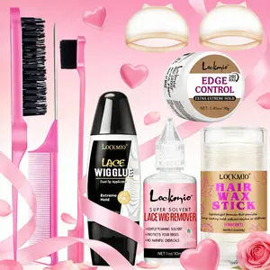 9-Piece Wig Tool Set, Wig Install Kit, Strong Dual-Head Lace Wig Glue, Remover, Edge Control, Wax Stick, Long-Lasting Hold, Gentle, Non-Greasy, Travel-Friendly, Women